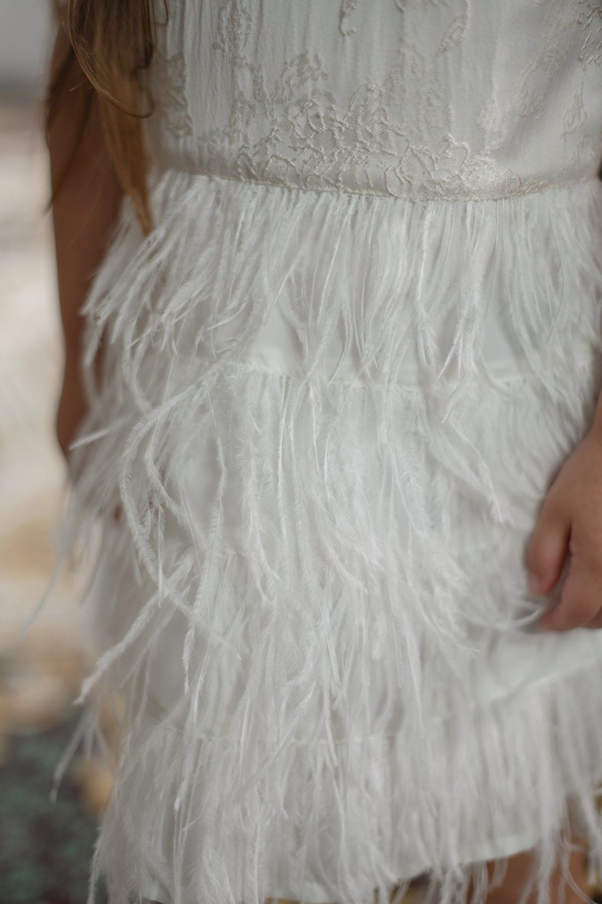 Eliza Ivory Feather Dress | Ivory