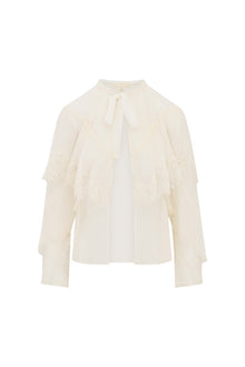 Afton Silk Lace Blouse | Ivory