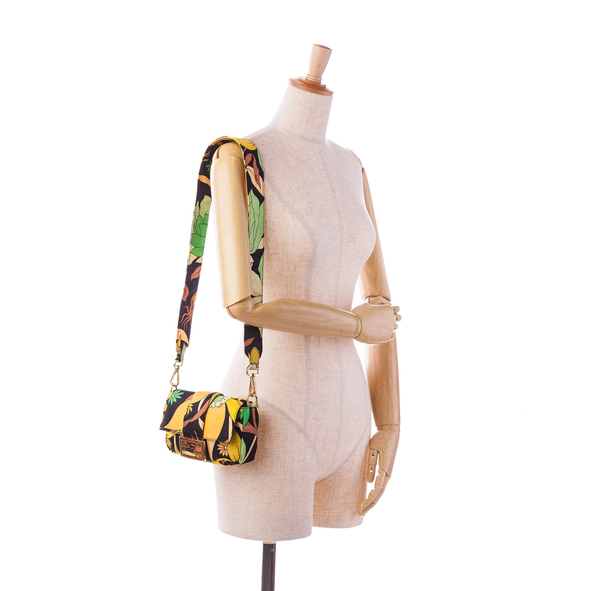 Fendi | Pre-Owned Floral Convertible Baguette | Green