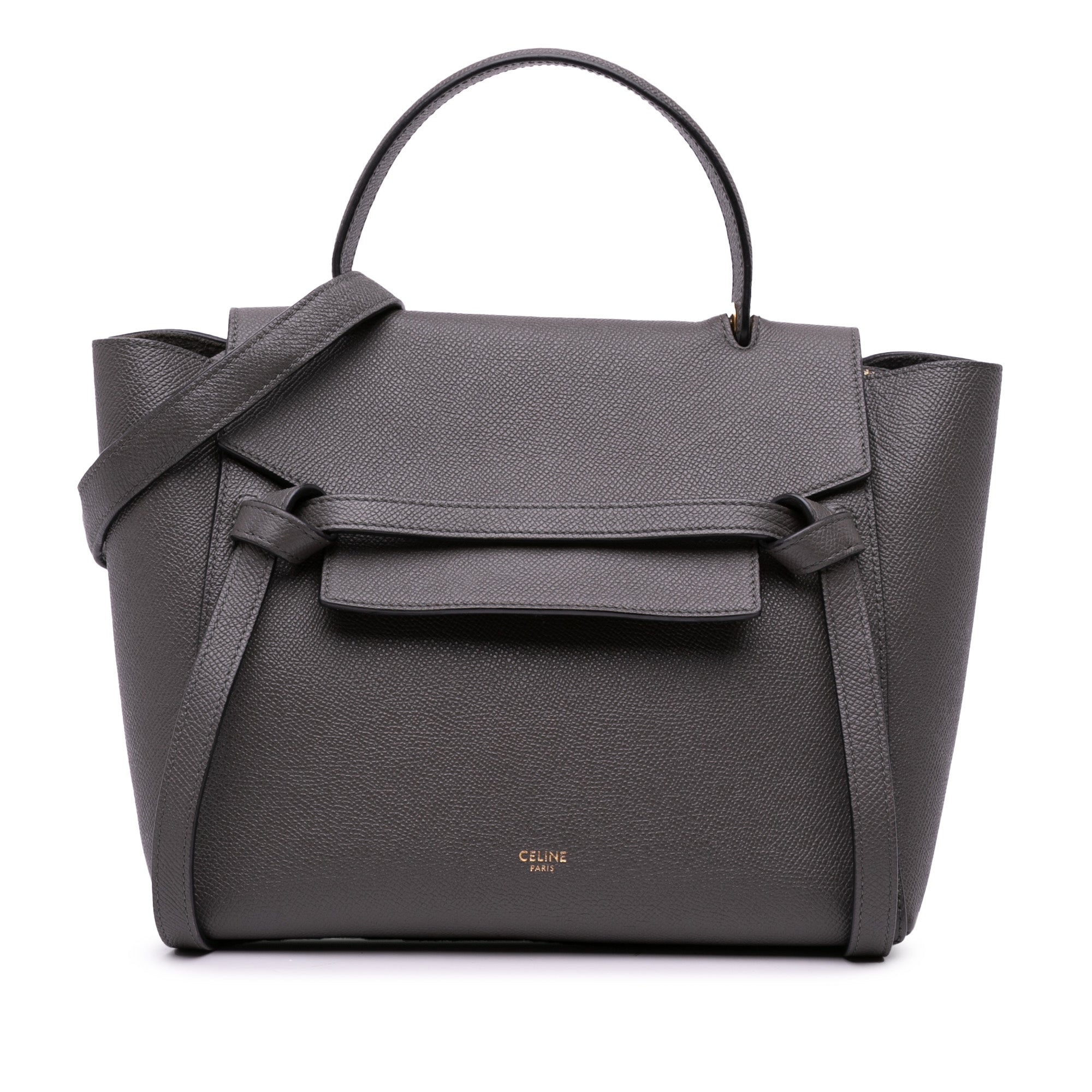 Celine | Pre-Owned Micro Grained Calfskin Belt Bag | Gray