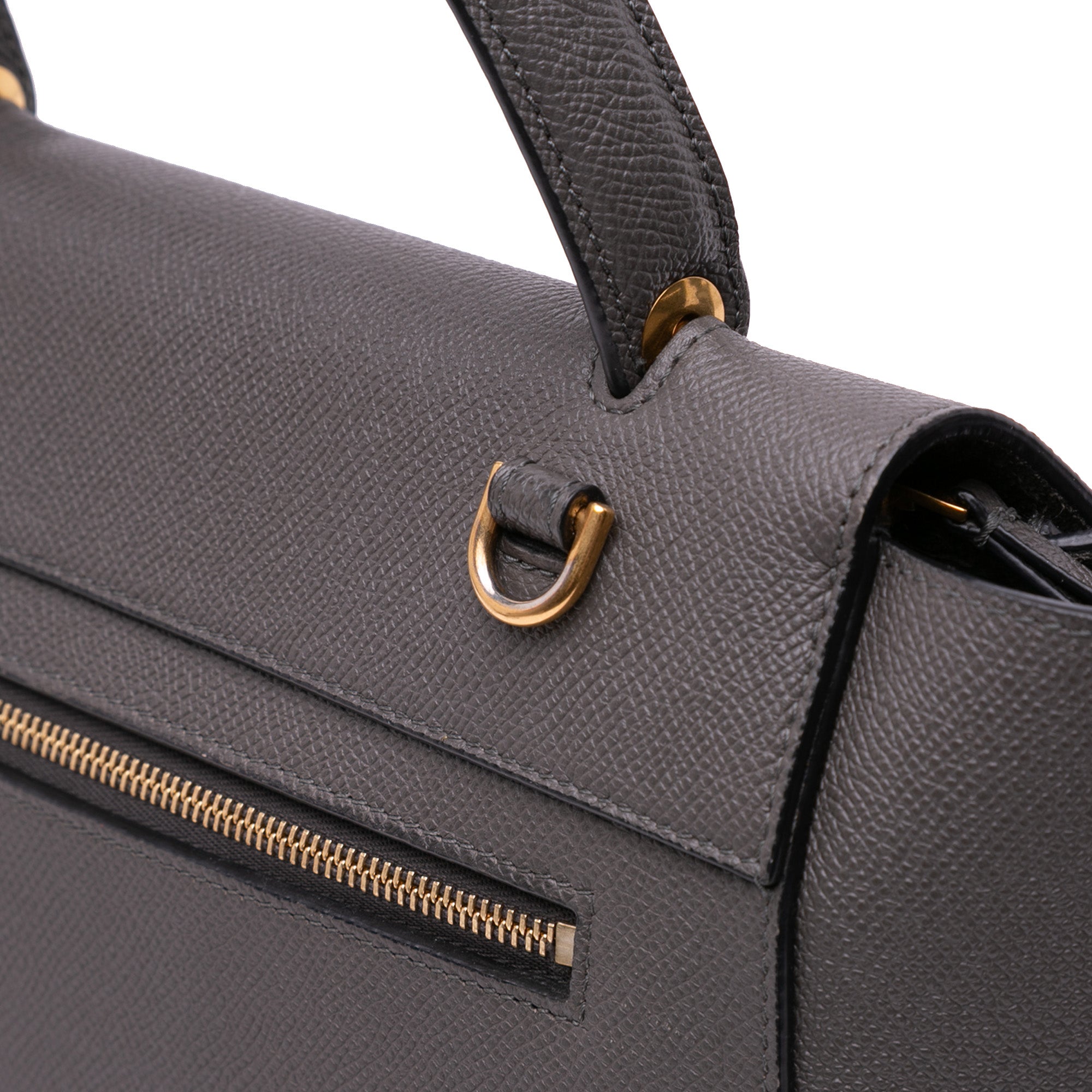 Celine | Pre-Owned Micro Grained Calfskin Belt Bag | Gray