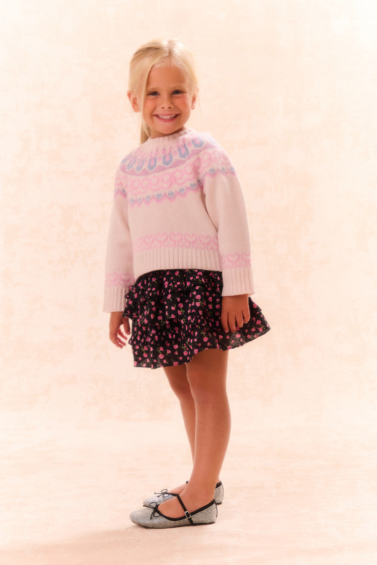 Girls Albine Wool Pullover | Confetti Cake