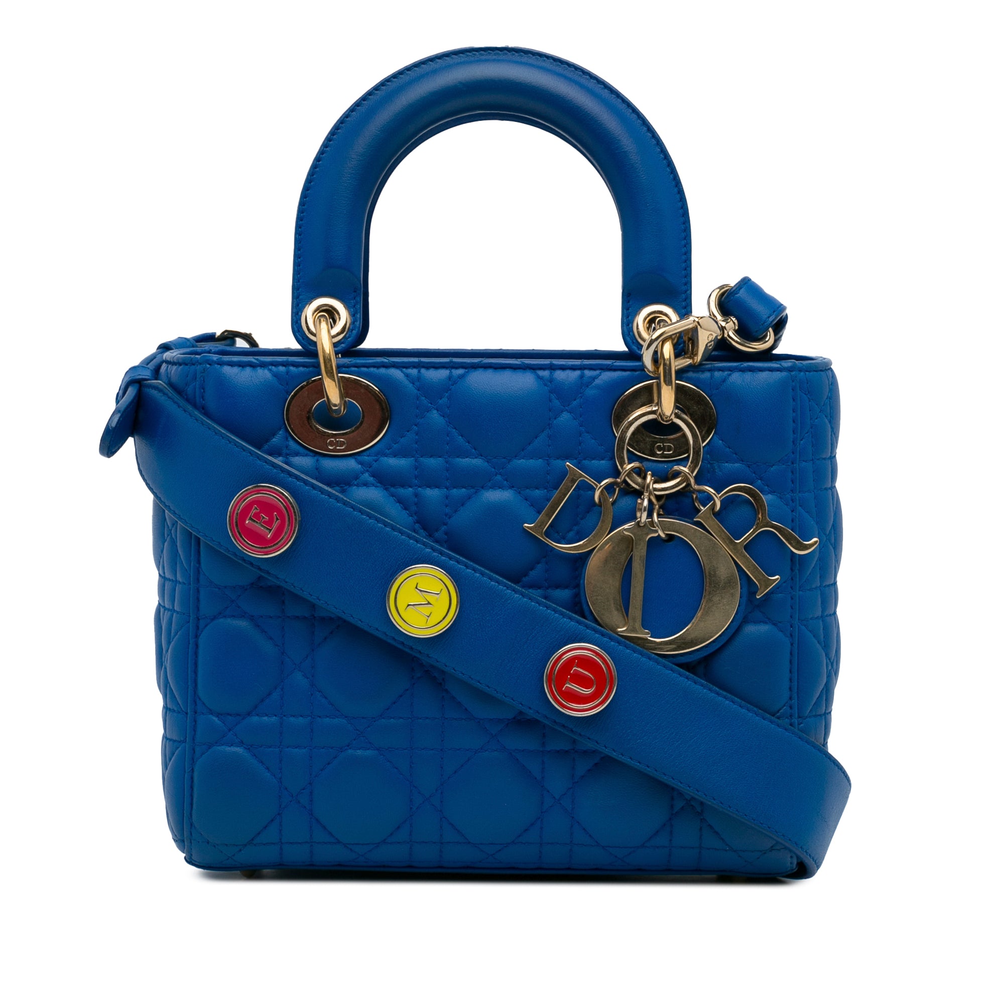 Dior | Pre-Owned Small Lambskin Cannage My ABC Lady | Blue/Dark Blue