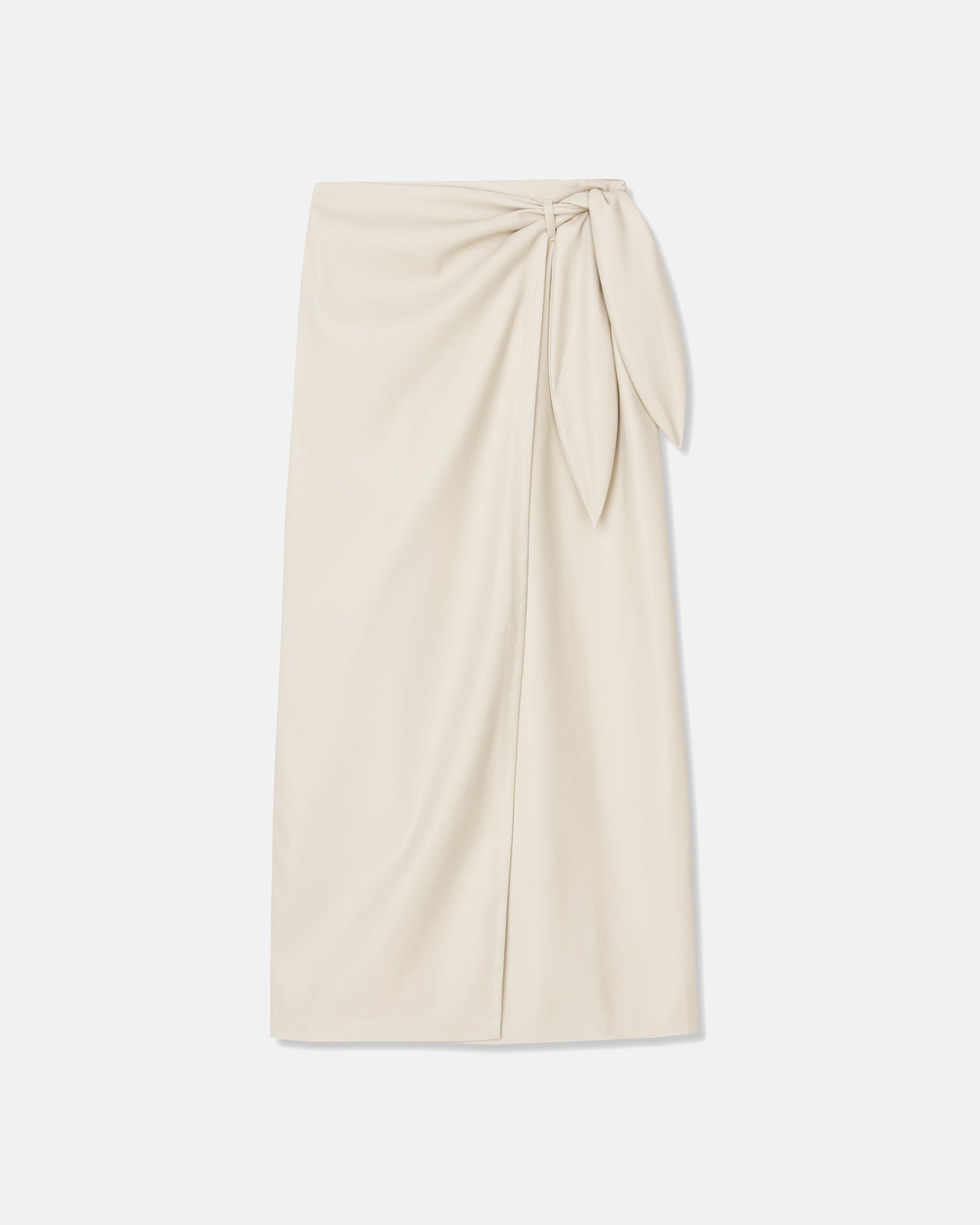 Amas Alt-Leather Sarong Skirt | Creme