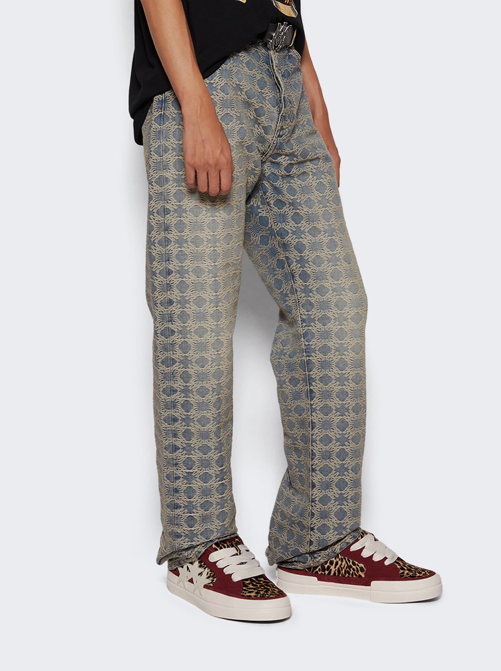 Amiri | Leopard Sunset Skate Low Sneakers Burgundy | Red