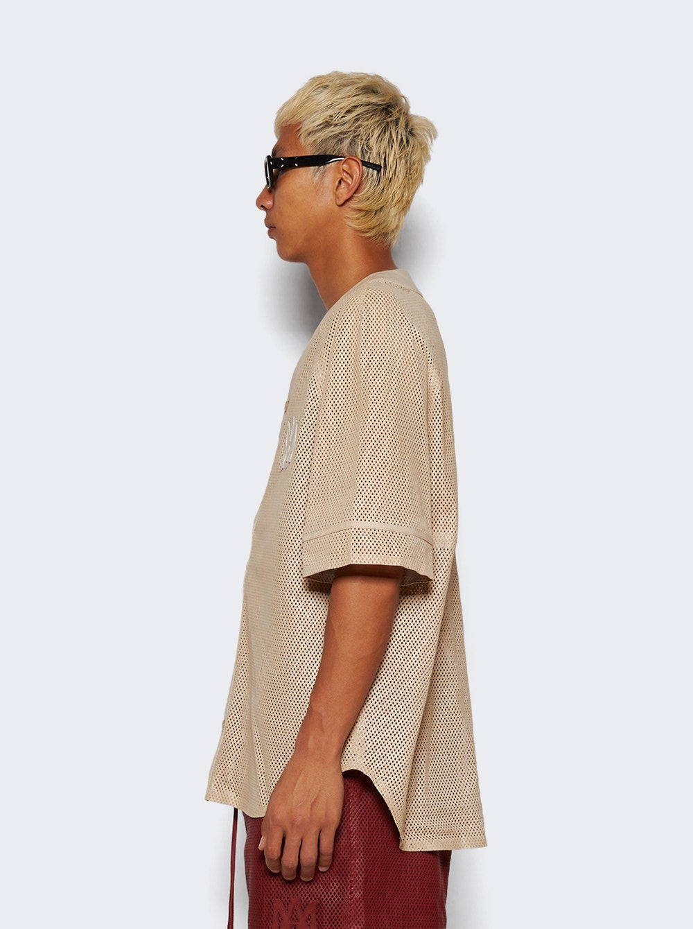 Men | Amiri | Ma Perforated Baseball Shirt Birch | Beige