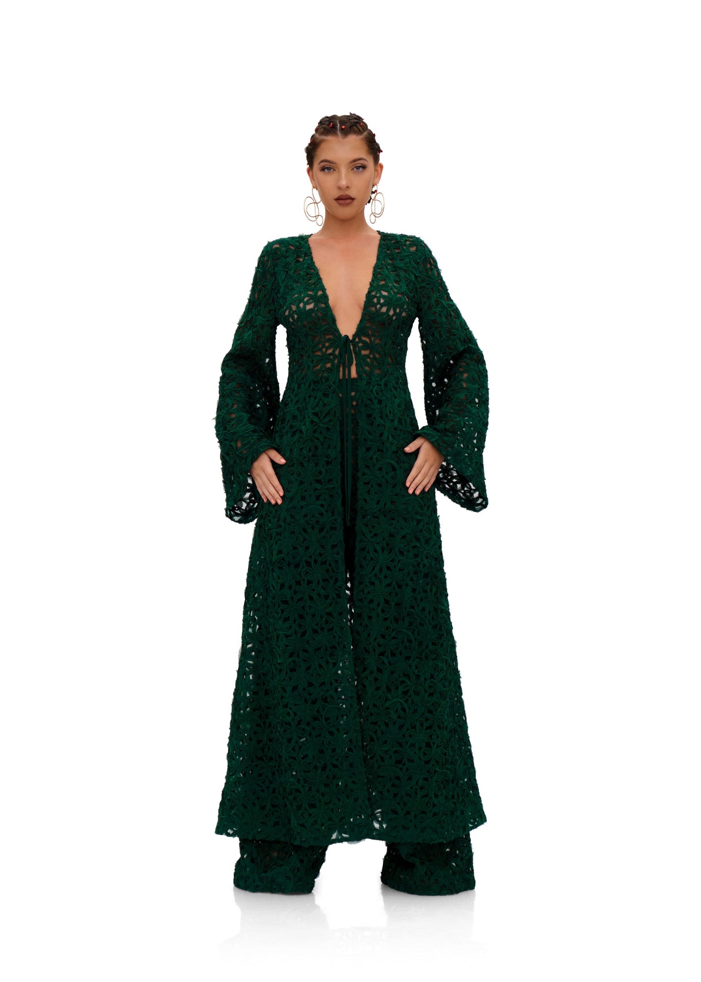 Ndu Lace Kimono | Emerald