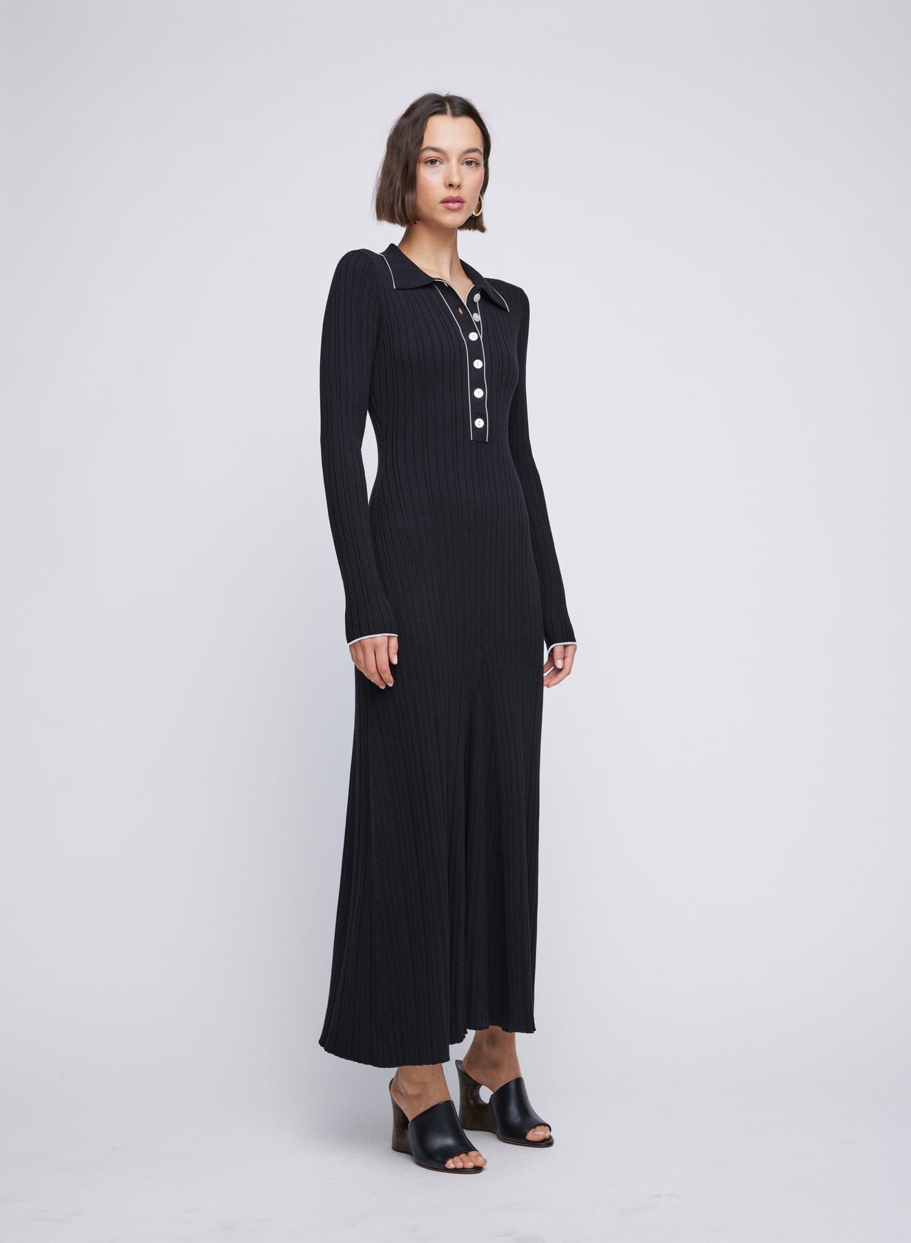 Angelina Dress | Raven W/ Silence Trim