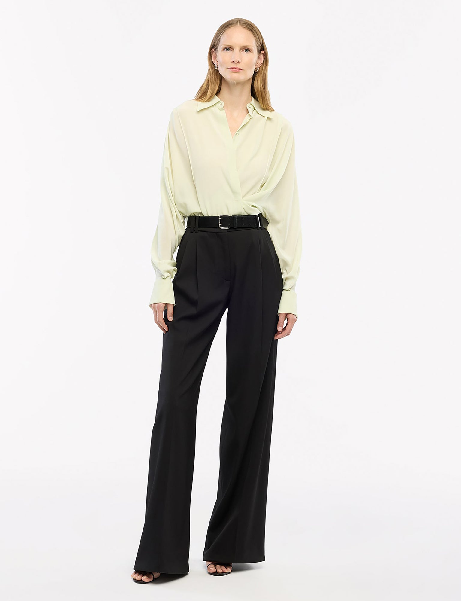 Women | Silk Pleated Wrap Shirt | Julep