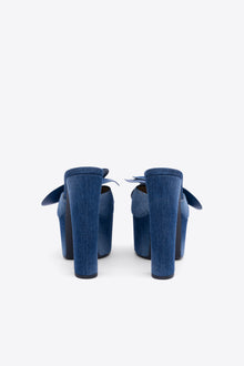 Jumbo Flower Platform Mule | Blue Jeans