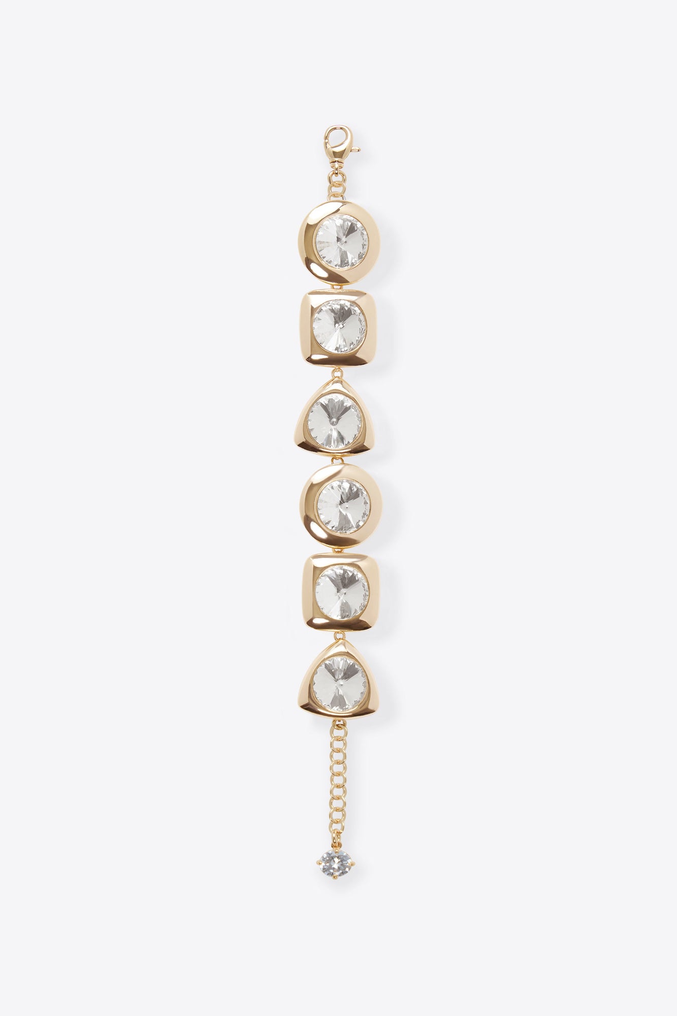 Clear Crystal Glass | Drop Bracelet | Gold