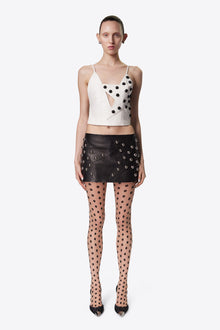 Studded Polka Dot Leather Top