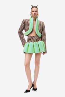 Faux Fur Godet Mini Skirt | Caramel Multi