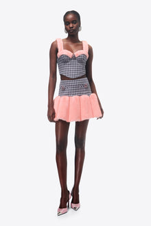 Faux Fur Godet Mini Skirt | Lilac Multi