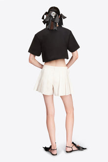 Crystal Rosette Cropped T-Shirt | Black