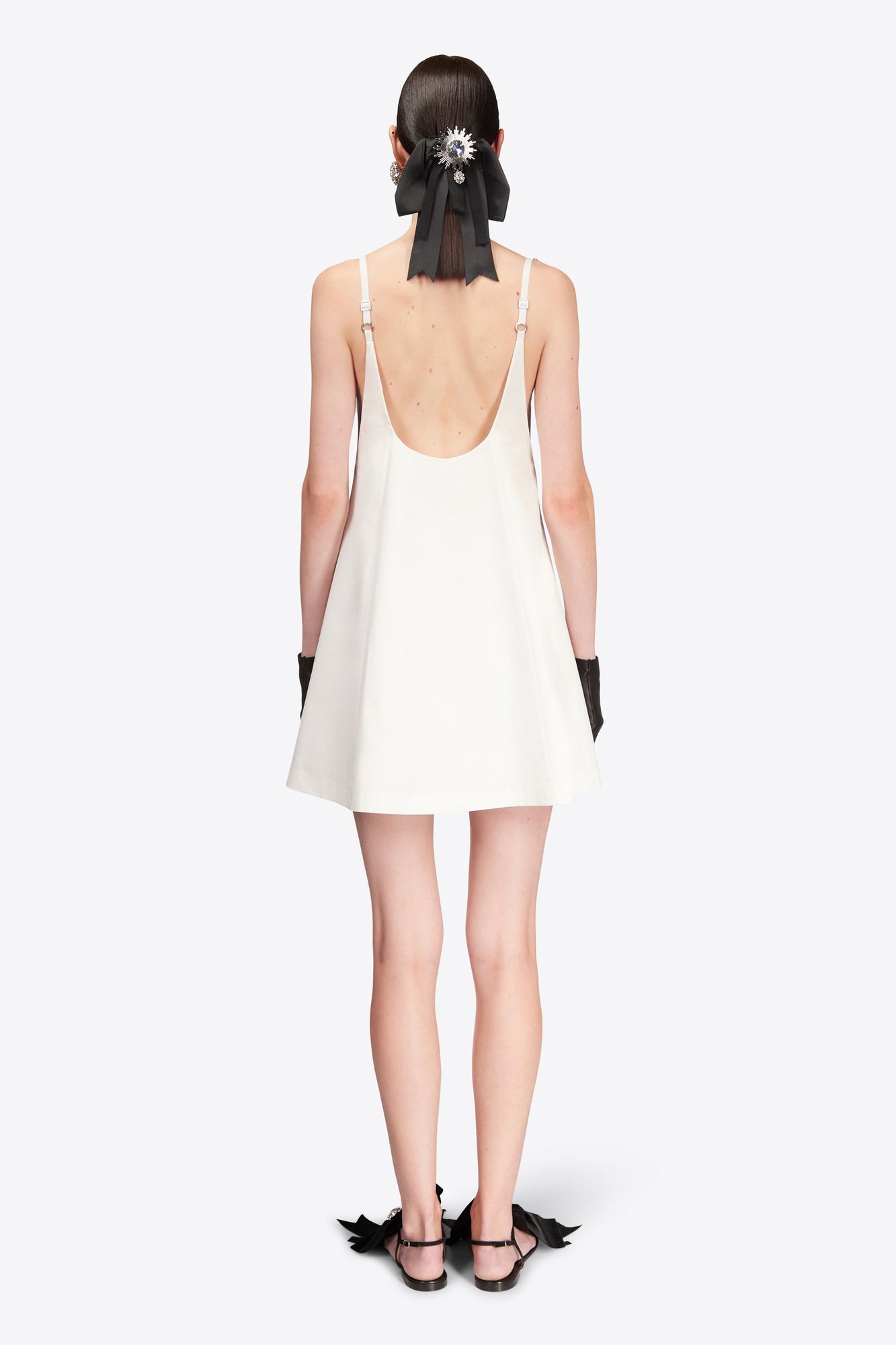 Crystal Rosette Poplin Mini Dress | Off White