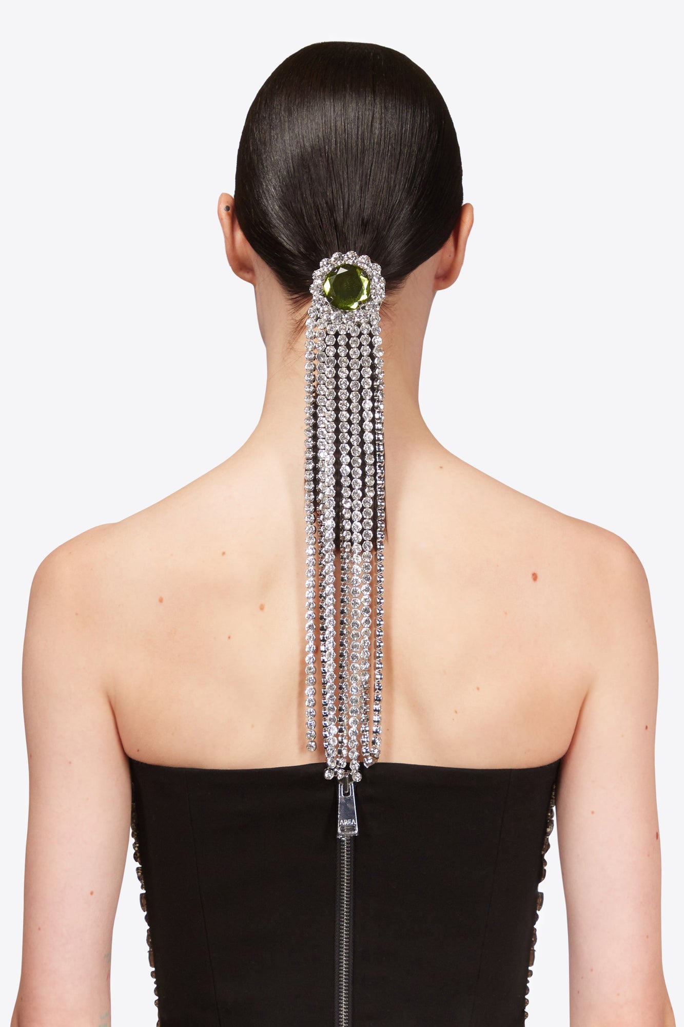 Crystal Gemstone Chandelier Ponytail Holder | Green