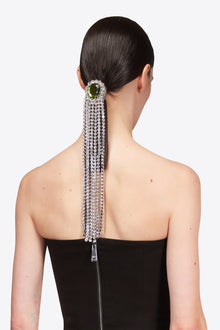 Crystal Gemstone Chandelier Ponytail Holder | Green