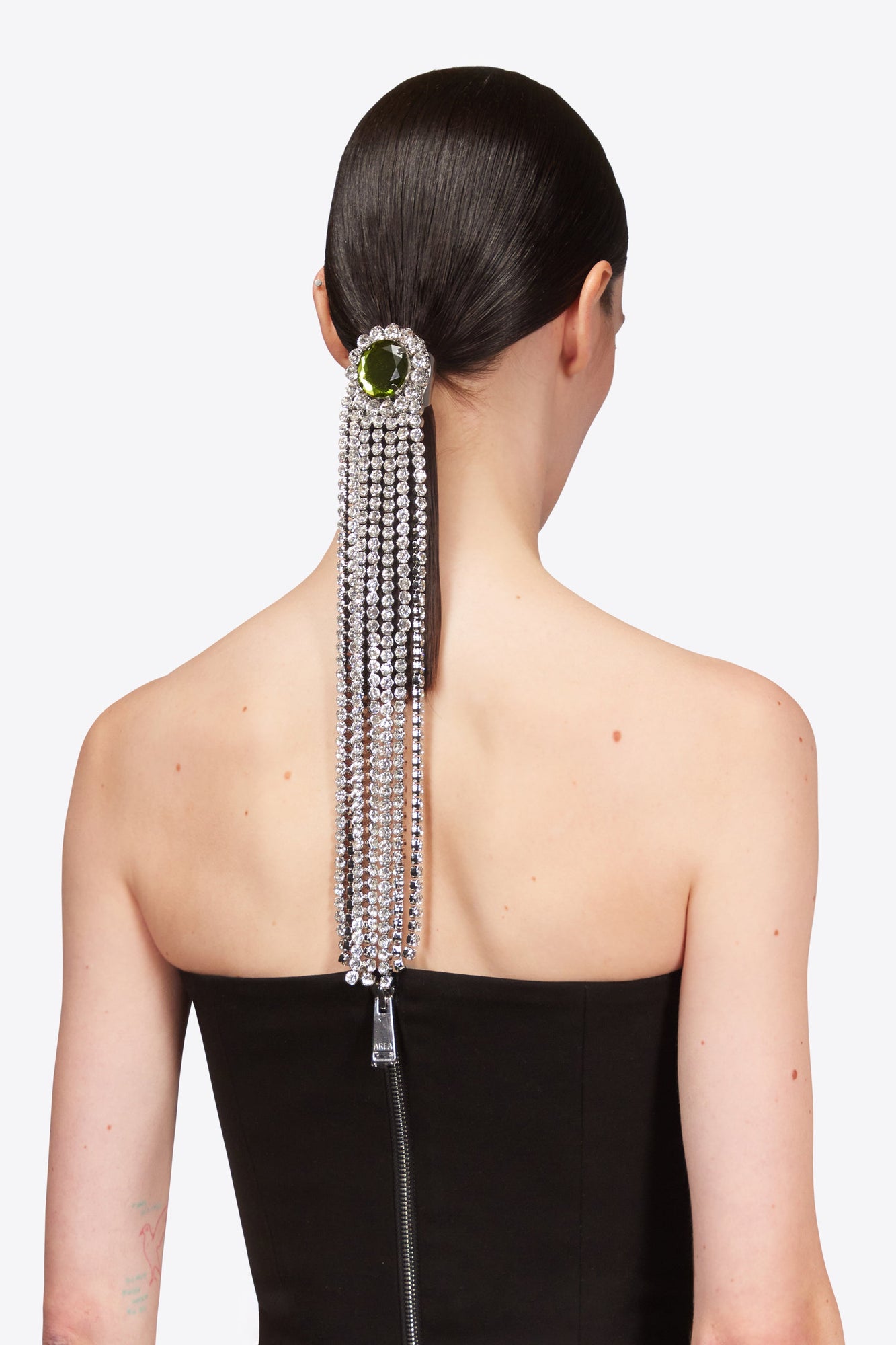 Crystal Gemstone Chandelier Ponytail Holder | Green