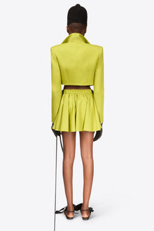 Crystal Embellished Bow Cropped Jacket | Chartreuse