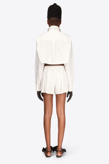 Crystal Rosette Poplin Skort | Off White