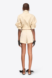 Crystal Trim Track Short | Cream White