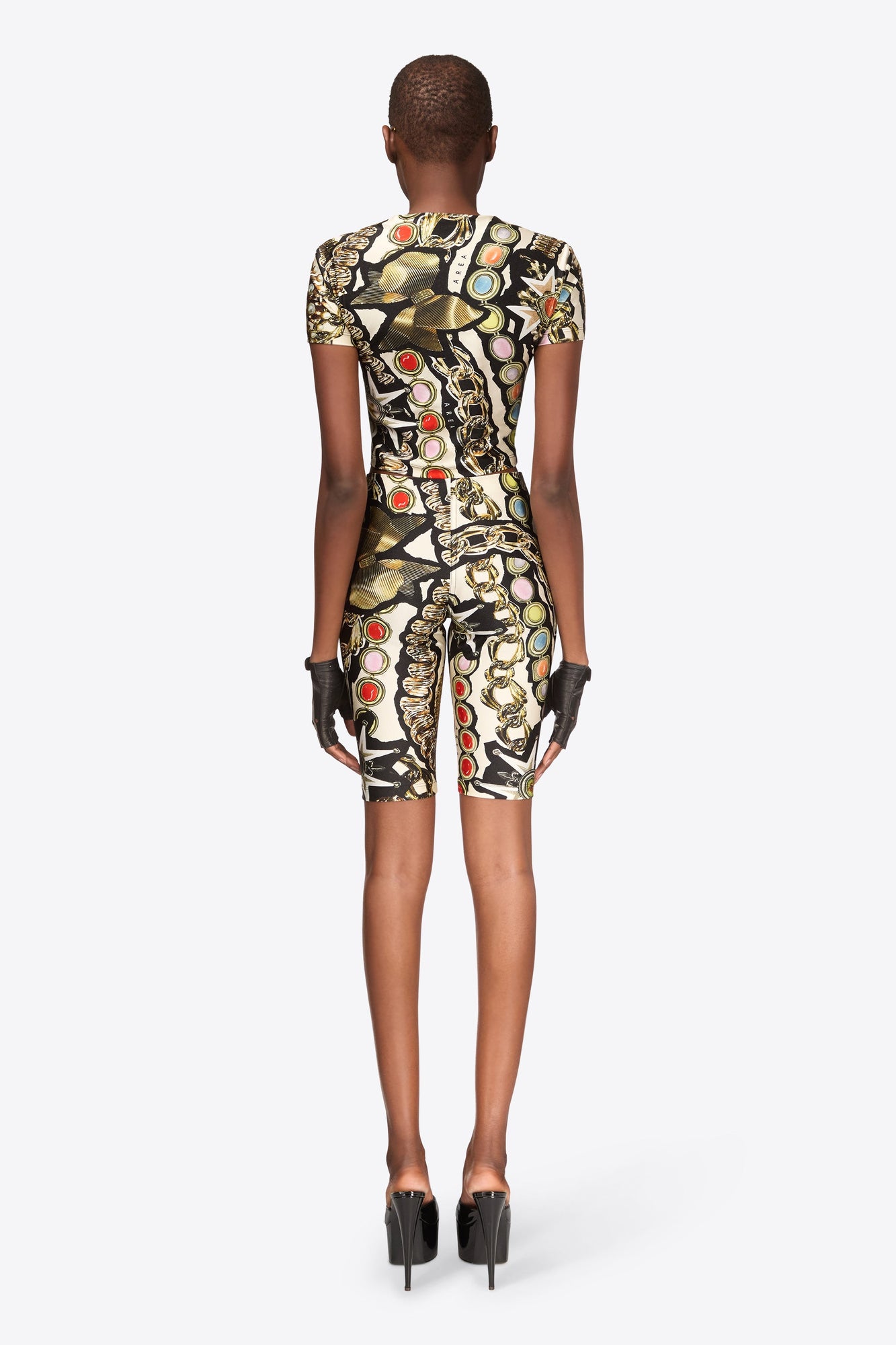 Gemstone Chain Printed Cropped T-Shirt | Multi