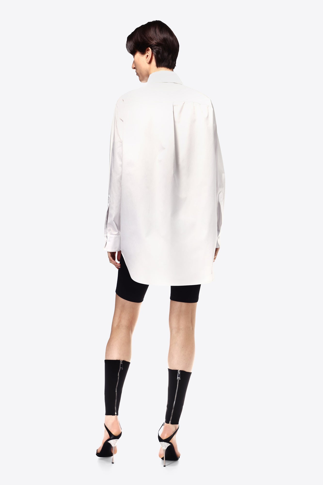 Heart Bib Tuxedo Shirt | White