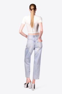 Zipper Bustier Cup T-Shirt | White