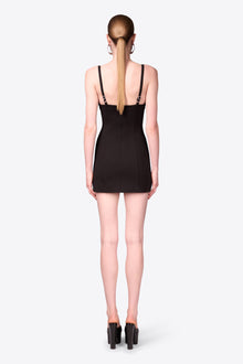 Crystal Link Mini Dress | Black