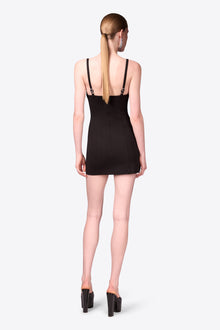 Crystal Link Mini Dress | Black