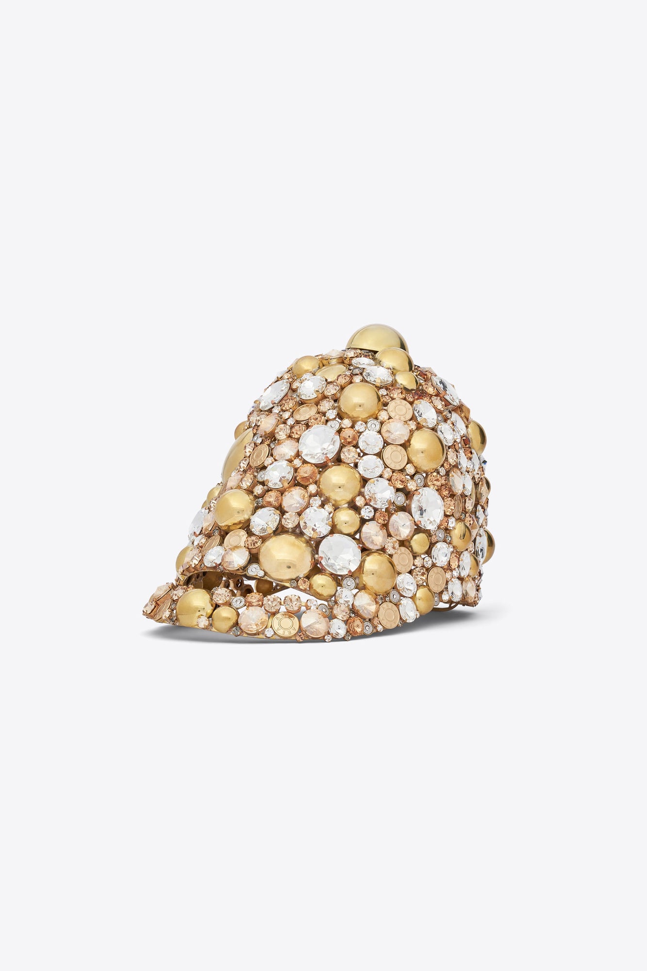 Crystal Button Cluster Riding Cap | Antique Gold