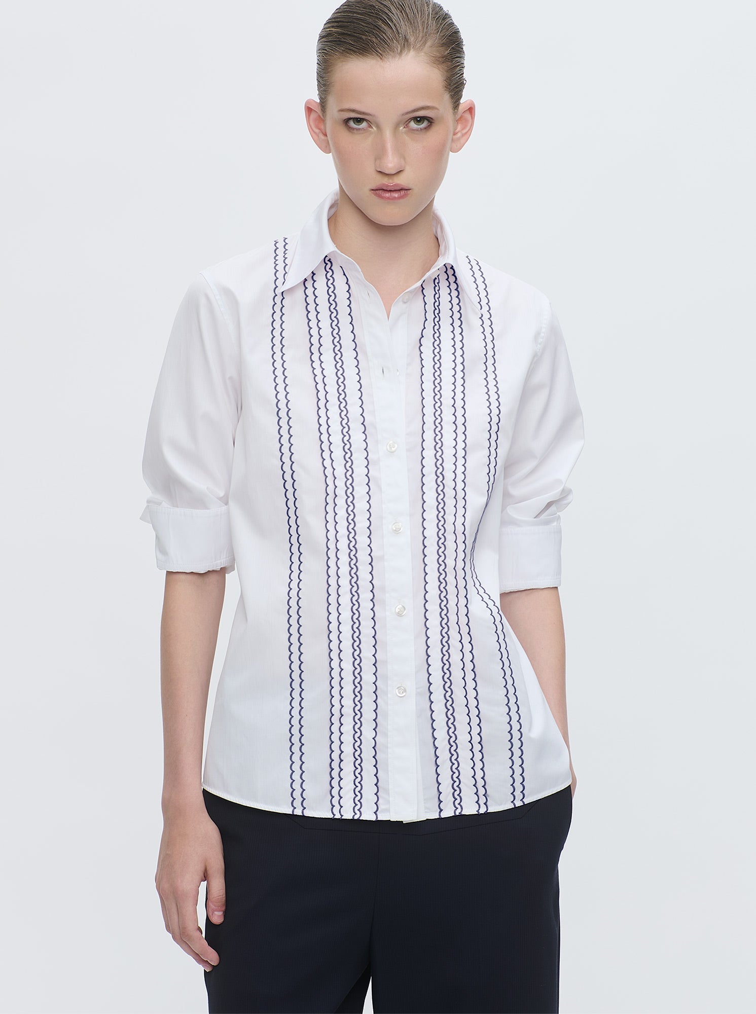 Arletty Embroidered Shirt | White