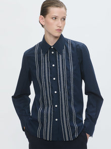 Arletty Embroidered Shirt | Navy