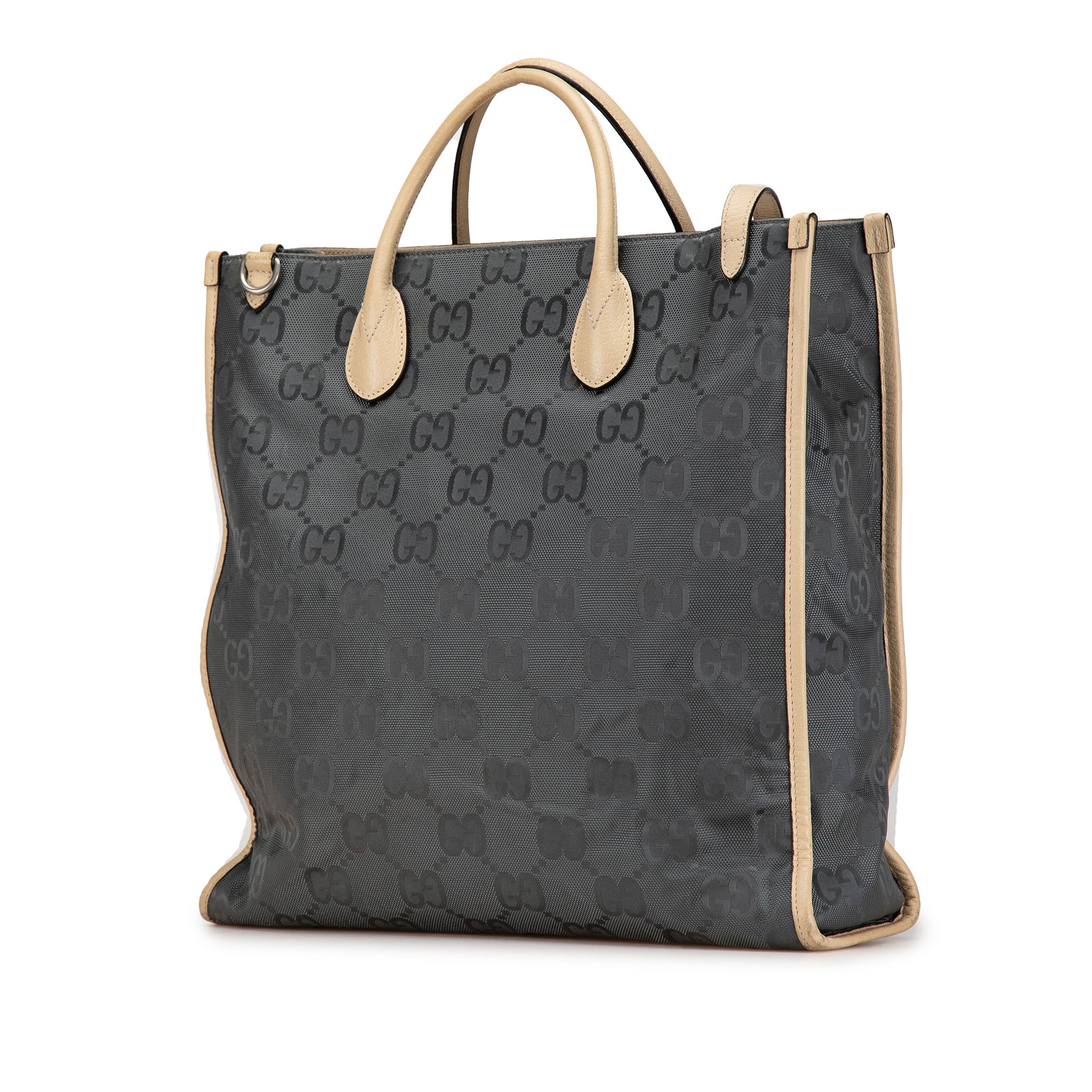 Gucci | Pre-Owned Medium GG Nylon Off the Grid Convertible Tote | Gray/Dark Gray