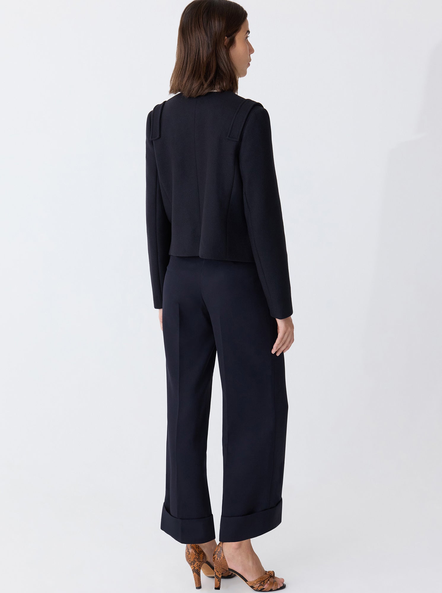 Aubrey Cropped Jacket | Navy