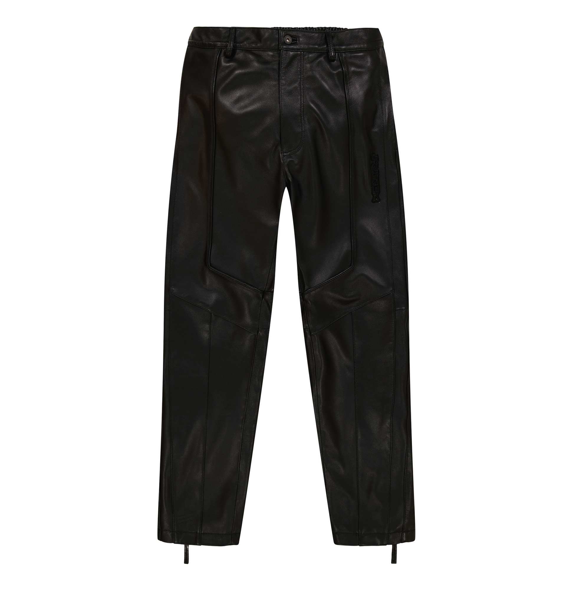 Black-Out Leather Racer Pant | Black