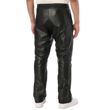 Black-Out Leather Racer Pant | Black