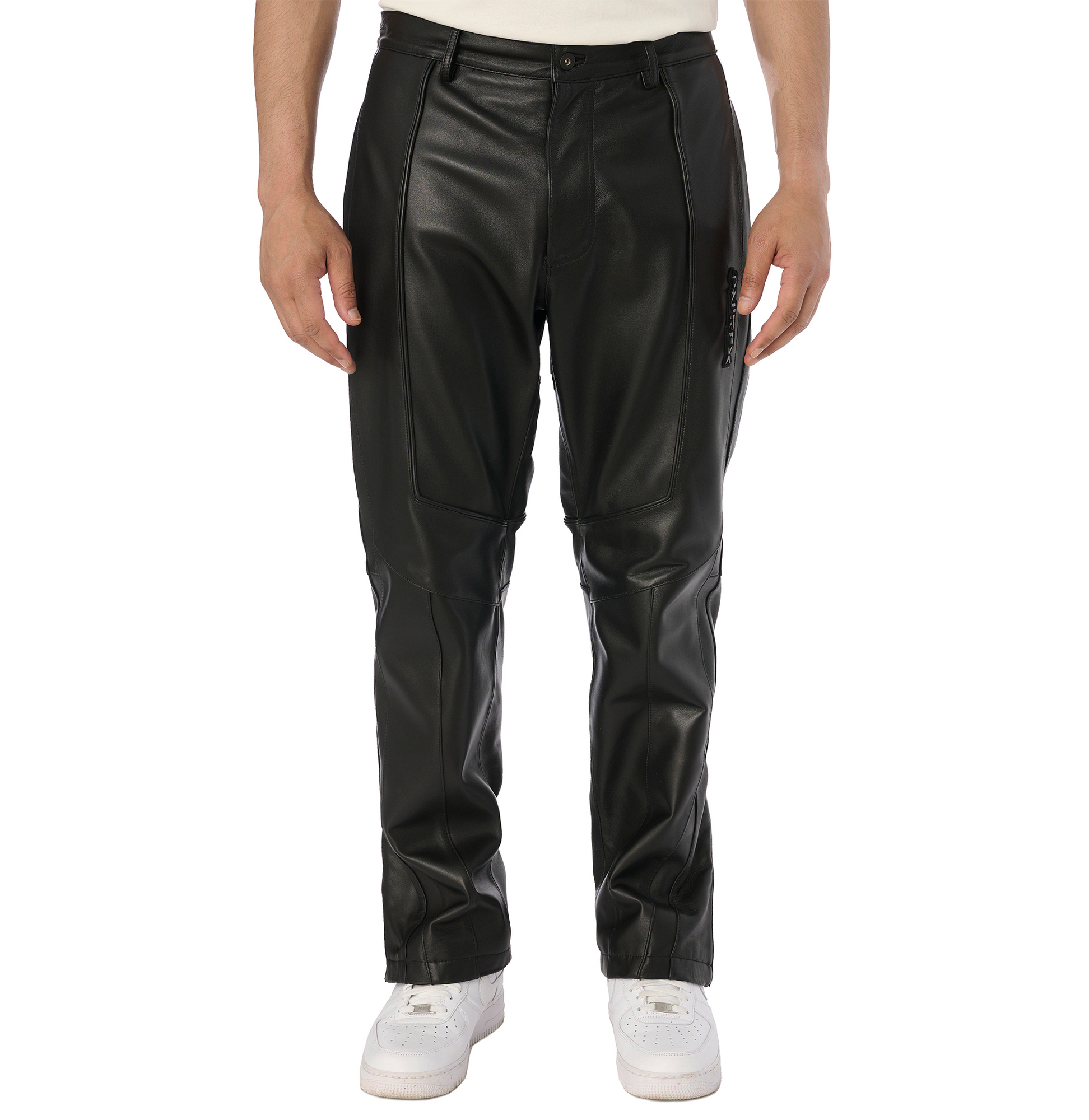 Black-Out Leather Racer Pant | Black