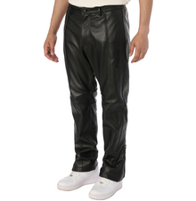 Black-Out Leather Racer Pant | Black