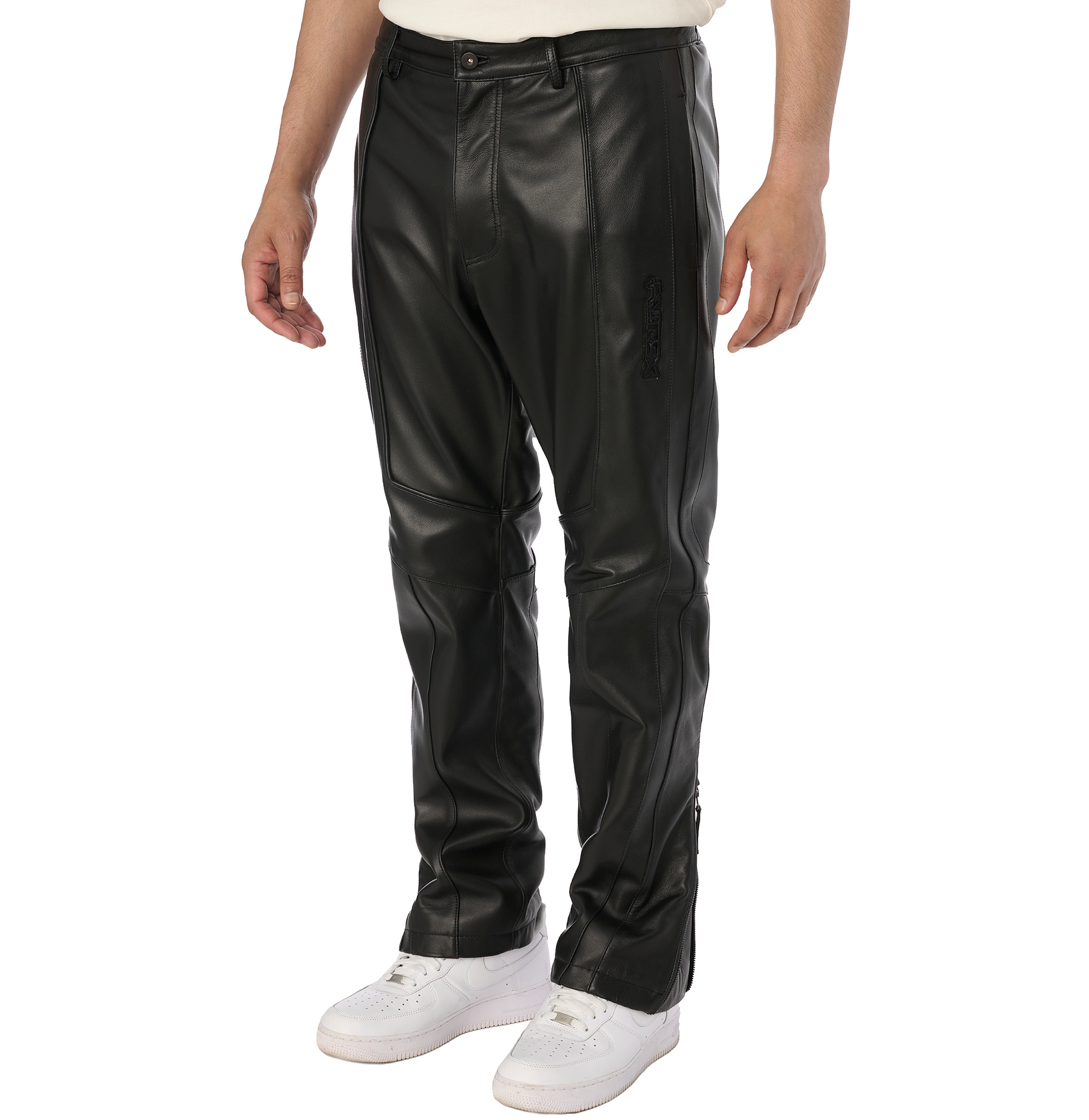 Black-Out Leather Racer Pant | Black