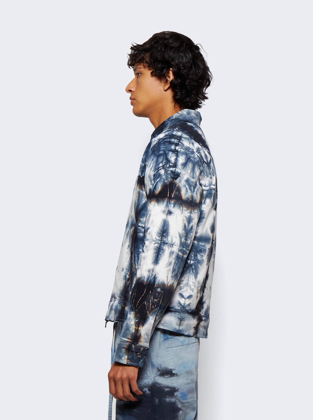 Men | NAHMIAS | Padded Zip Jacket Blue Tie Dye