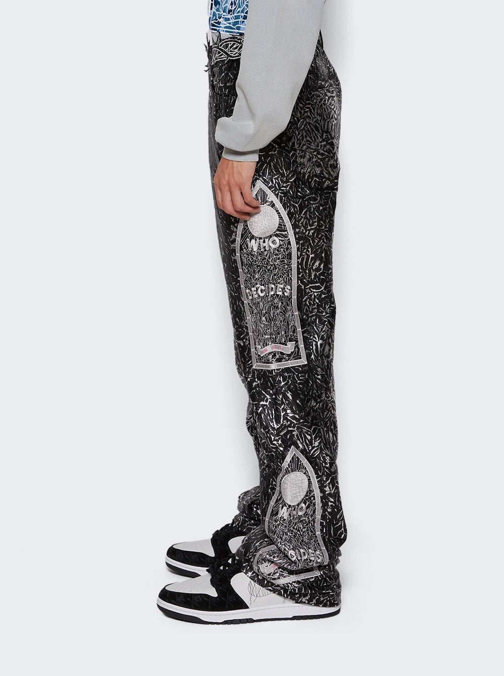 Men | WHO DECIDES WAR | Foil Leather Pant | Coal