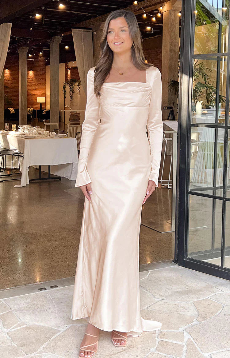 Addina Long Sleeve Maxi Dress | Cream
