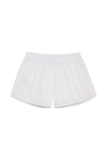 Airy poplin mini shorts white