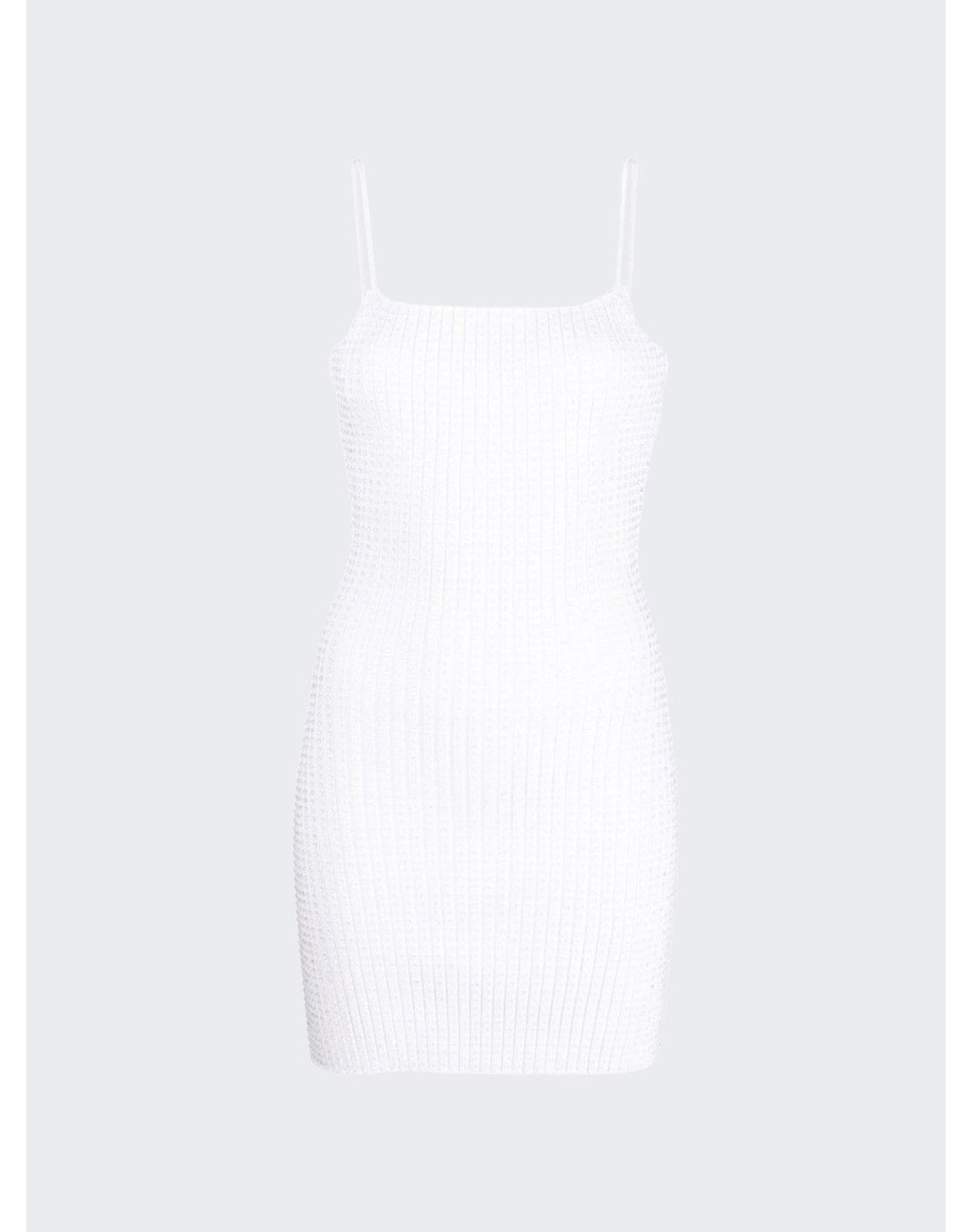 Alexander Wang | Women | Clear Crystal Rib Mini Dress | White
