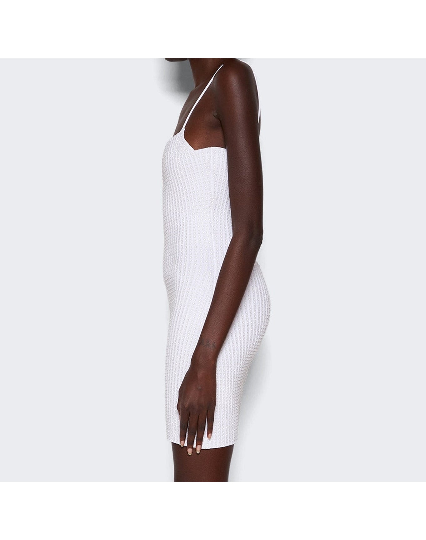 Alexander Wang | Women | Clear Crystal Rib Mini Dress | White