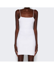 Alexander Wang | Women | Clear Crystal Rib Mini Dress | White