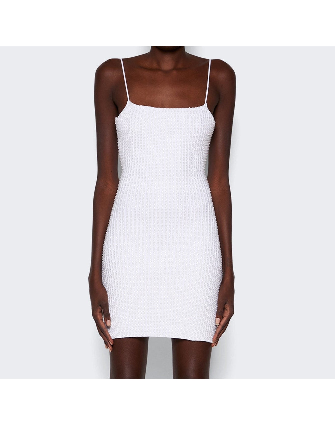 Alexander Wang | Women | Clear Crystal Rib Mini Dress | White