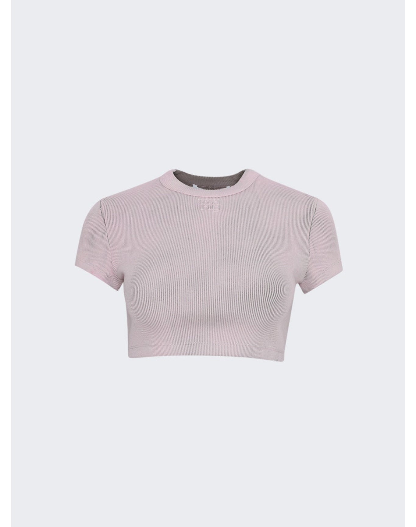 Alexander Wang | Women | Cropped Short Sleeve Top With Embossed Logo | Purple